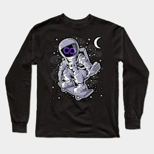 Astronaut Skate Polygon Matic Coin To The Moon Crypto Token Cryptocurrency Blockchain Wallet Birthday Gift For Men Women Kids Long Sleeve T-Shirt